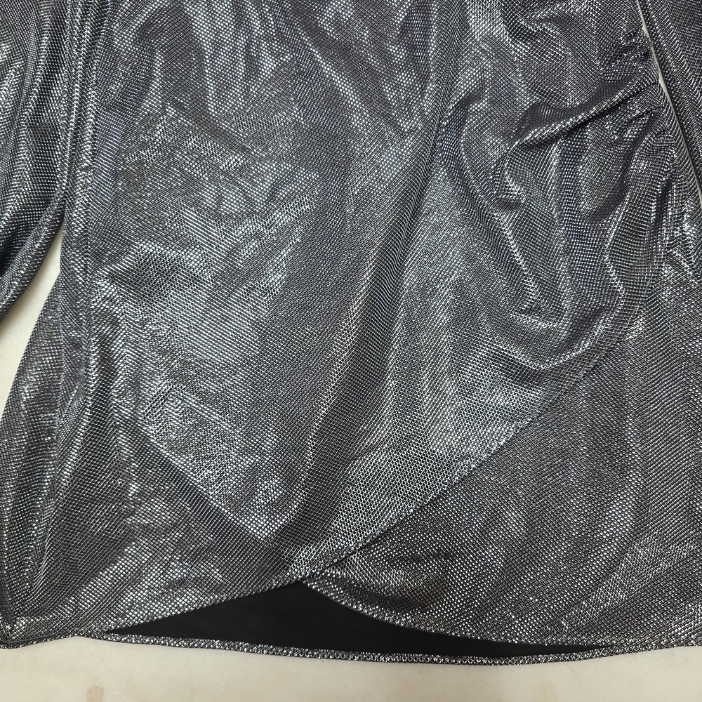 Ramy Brook Metallic Silver Long Sleeve Dress - Picture 3 of 7